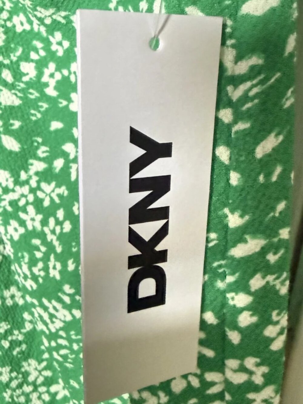 DKNY Women's Floral Print Ruched Front 3/4 Sleeve Green Midi Dress Size 8 NWT - Picture 9 of 15